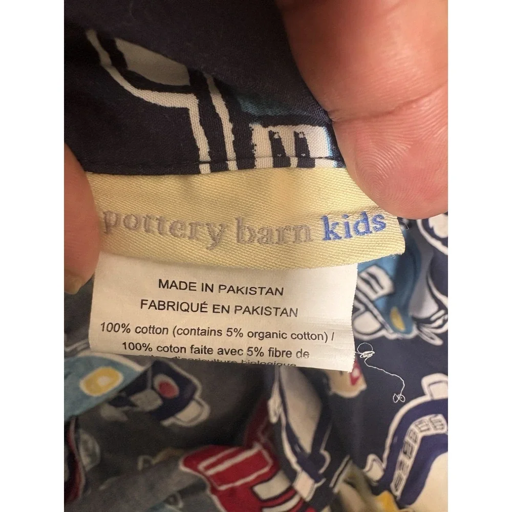 Pottery Barn Kids Transportation Duvet Cover Full-queen Navy Blue Car Bus Truck‎